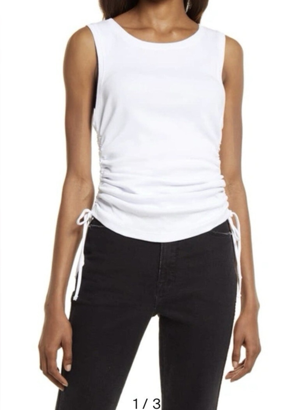 NWOT Good American Ruched Tank - Picture 2 of 5
